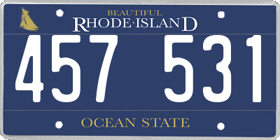 RI license plate 457531