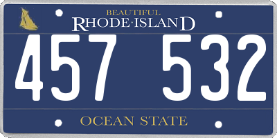 RI license plate 457532