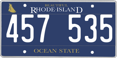 RI license plate 457535