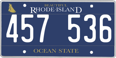 RI license plate 457536