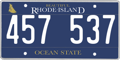 RI license plate 457537