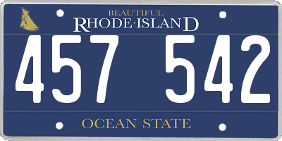 RI license plate 457542