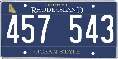 RI license plate 457543