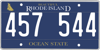 RI license plate 457544