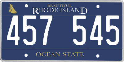 RI license plate 457545
