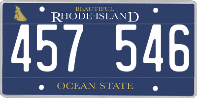 RI license plate 457546