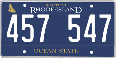 RI license plate 457547