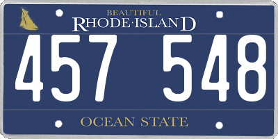 RI license plate 457548