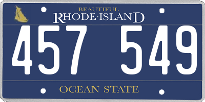 RI license plate 457549