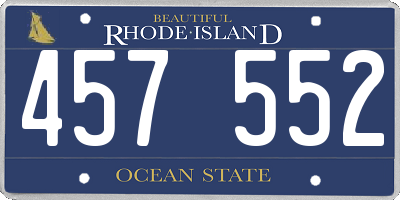 RI license plate 457552
