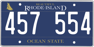 RI license plate 457554