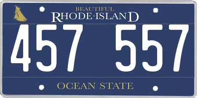RI license plate 457557
