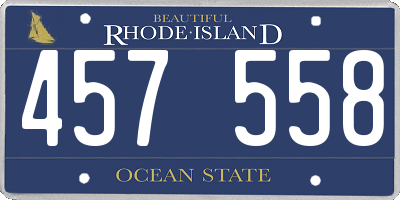 RI license plate 457558