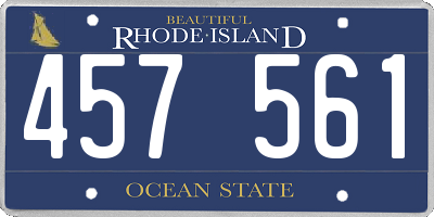 RI license plate 457561