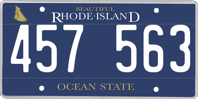 RI license plate 457563