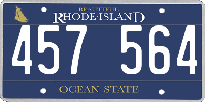 RI license plate 457564