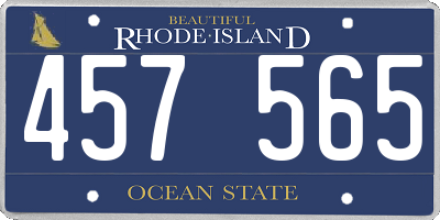 RI license plate 457565