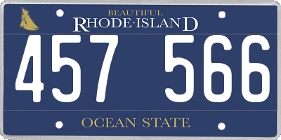 RI license plate 457566