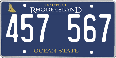 RI license plate 457567