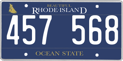 RI license plate 457568