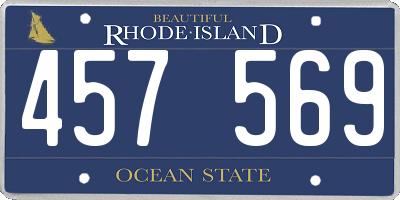 RI license plate 457569