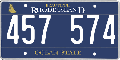 RI license plate 457574