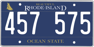RI license plate 457575