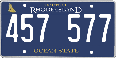 RI license plate 457577
