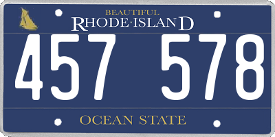RI license plate 457578