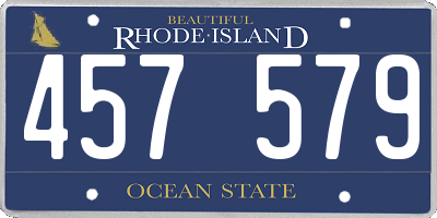 RI license plate 457579