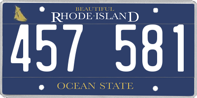 RI license plate 457581
