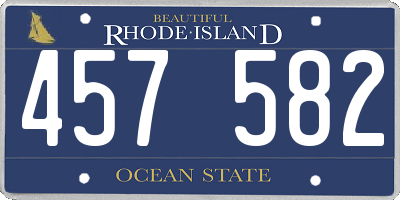 RI license plate 457582
