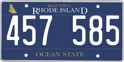RI license plate 457585