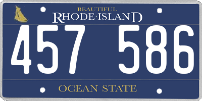 RI license plate 457586