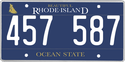 RI license plate 457587