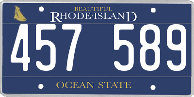 RI license plate 457589