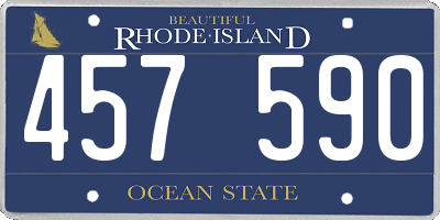 RI license plate 457590