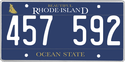 RI license plate 457592