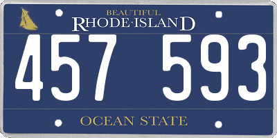 RI license plate 457593