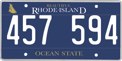 RI license plate 457594