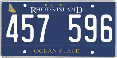 RI license plate 457596