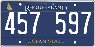 RI license plate 457597