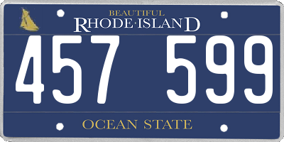 RI license plate 457599