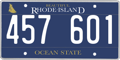 RI license plate 457601