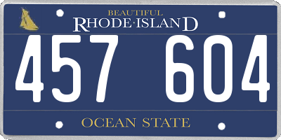 RI license plate 457604