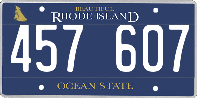 RI license plate 457607