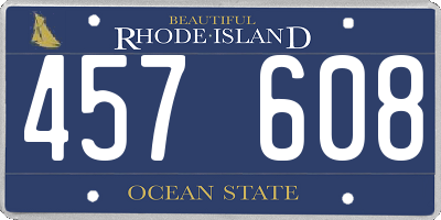 RI license plate 457608