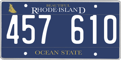 RI license plate 457610