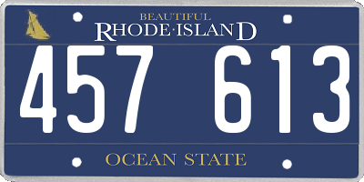 RI license plate 457613