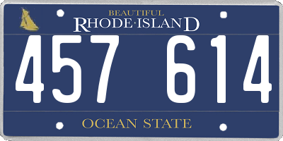 RI license plate 457614